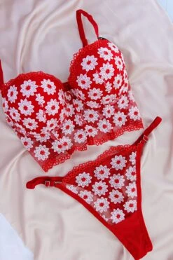 Ensemble Soutien-gorge Fleuri Rouge LOLLY -Doress IMG 5763