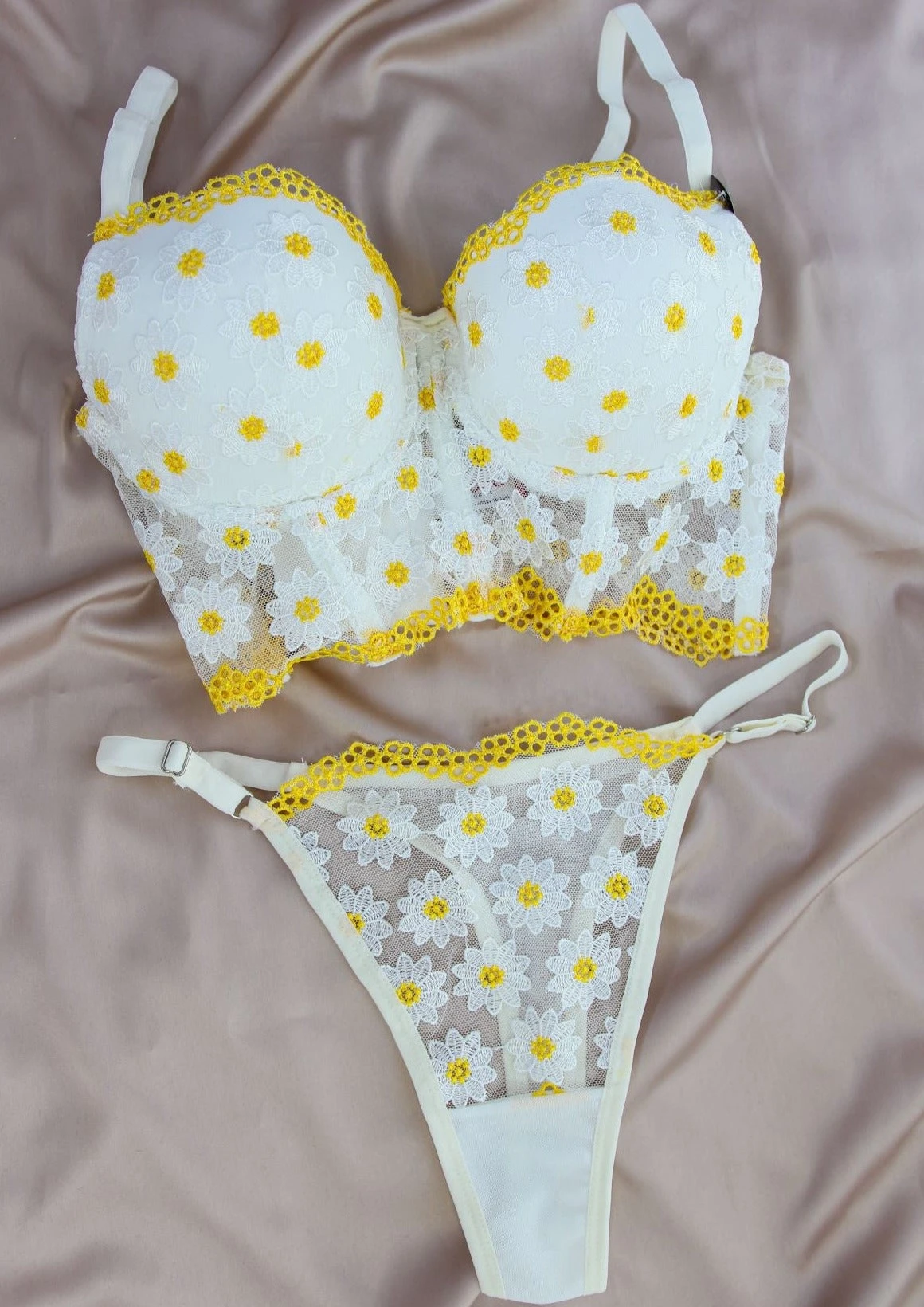 Ensemble Soutien-gorge Fleuri Blanc LOLLY 1 Ensemble Soutien-gorge Fleuri Blanc LOLLY