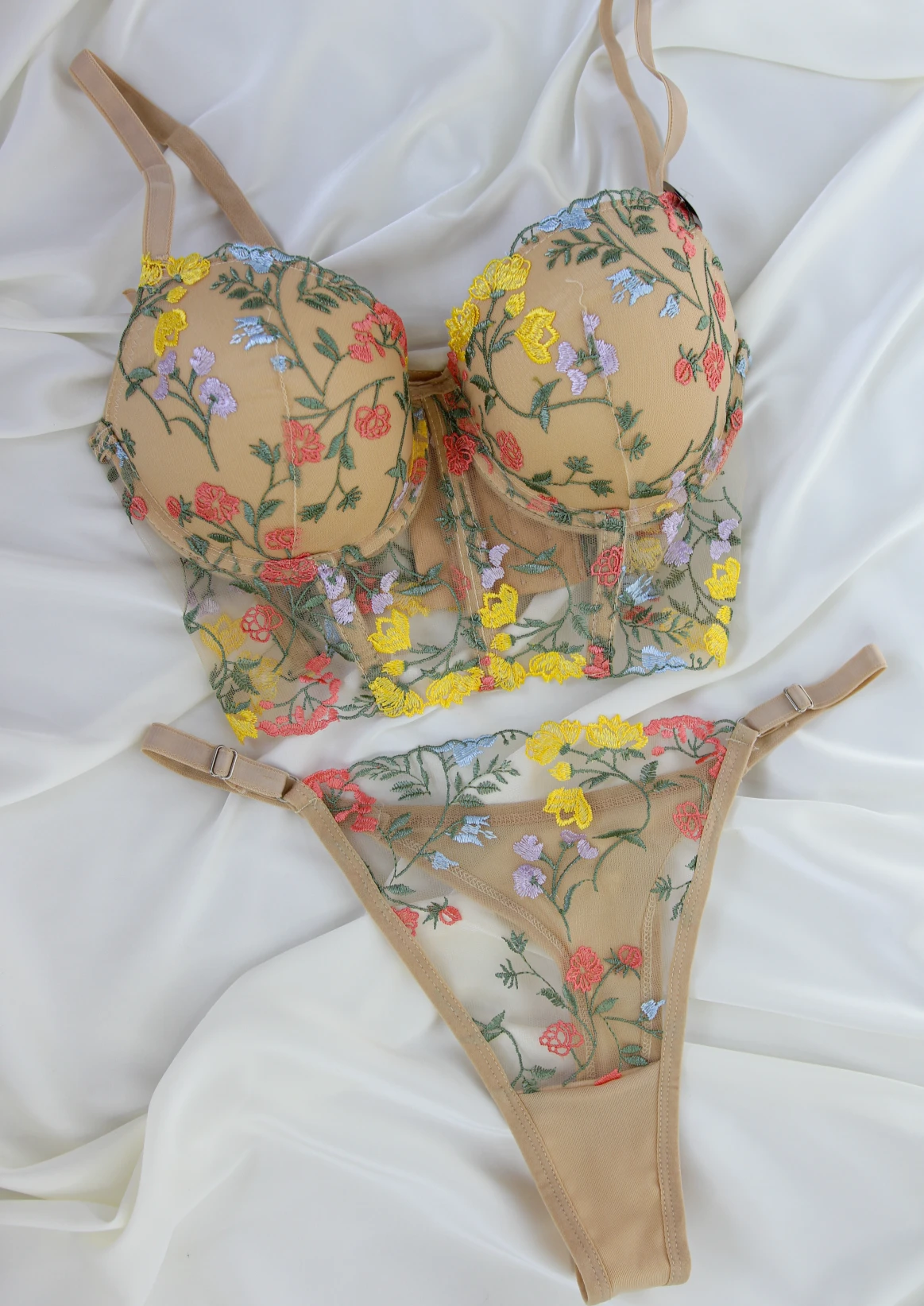Ensemble Soutien-gorge Fleuri Moutarde LOLLY 1 Ensemble Soutien-gorge Fleuri Moutarde LOLLY