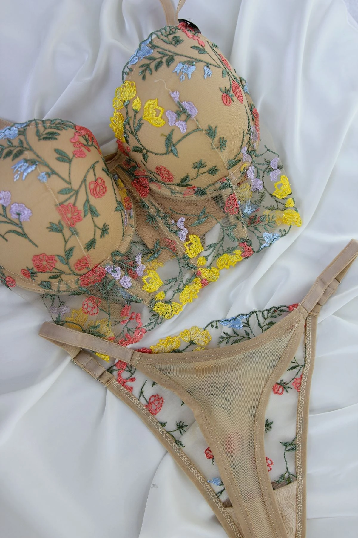 Ensemble Soutien-gorge Fleuri Moutarde LOLLY 2 Ensemble Soutien-gorge Fleuri Moutarde LOLLY – Image 2