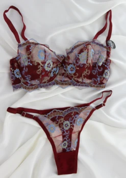 Ensemble Soutien-gorge Bordeaux Transparent MUSE