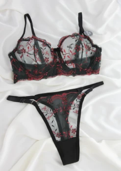 Ensemble Soutien-gorge Noir Transparent MUSE