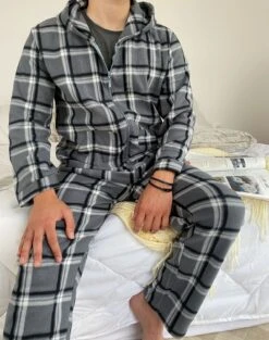 Pyjama Homme Gris à Carreaux ORLANDO 15 Pyjama Homme Gris à Carreaux ORLANDO -Doress IMG 5966 2