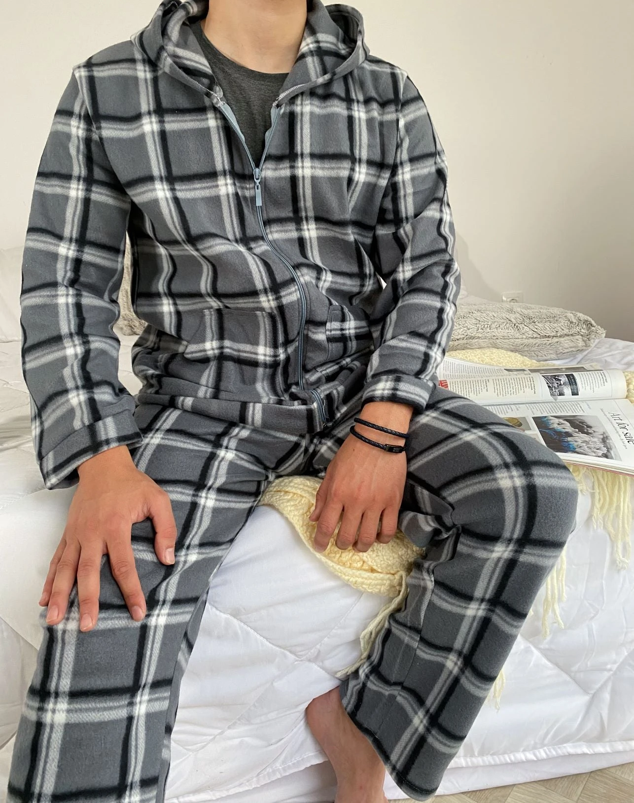 Pyjama Homme Gris à Carreaux ORLANDO 8 Pyjama Homme Gris à Carreaux ORLANDO – Image 8