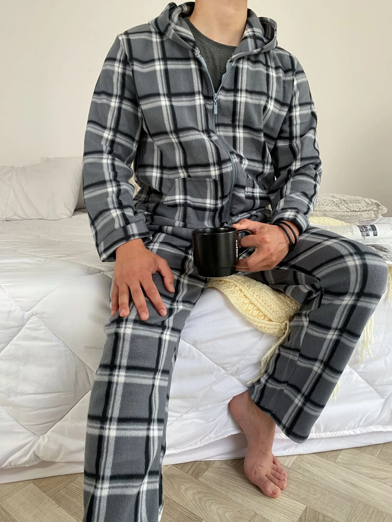 Pyjama Homme Gris à Carreaux ORLANDO 2 Pyjama Homme Gris à Carreaux ORLANDO – Image 2