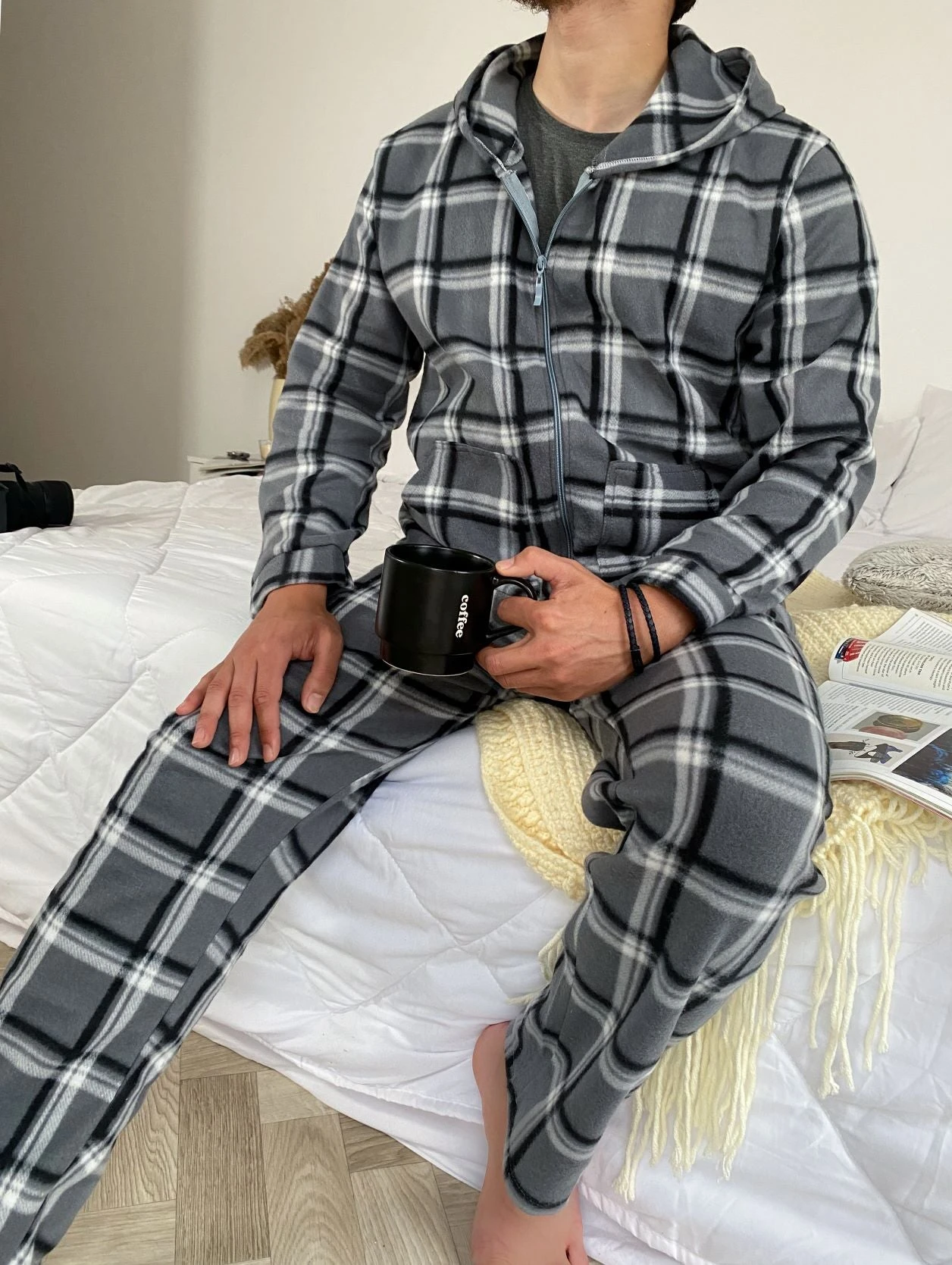 Pyjama Homme Gris à Carreaux ORLANDO 7 Pyjama Homme Gris à Carreaux ORLANDO – Image 7