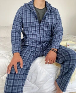 Pyjama Homme Bleu Ciel à Carreaux ORLANDO -Doress IMG 5978 2