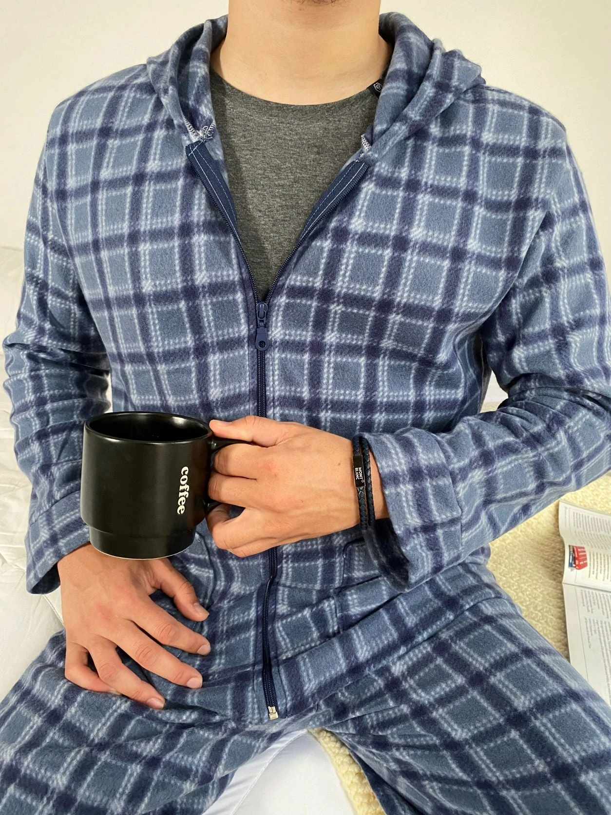 Pyjama Homme Bleu Ciel à Carreaux ORLANDO 2 Pyjama Homme Bleu Ciel à Carreaux ORLANDO – Image 2