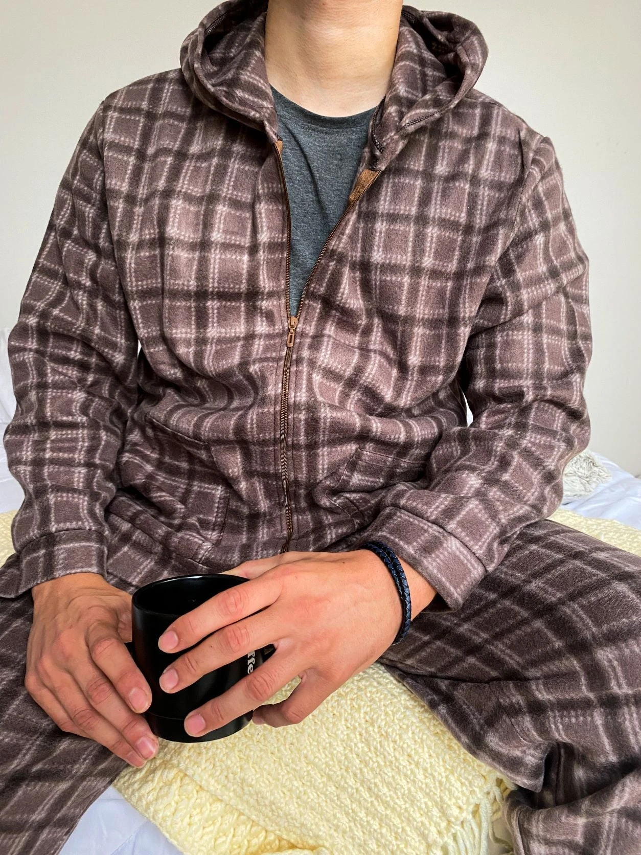 Pyjama Homme Marron à Carreaux ORLANDO 3 Pyjama Homme Marron à Carreaux ORLANDO – Image 3