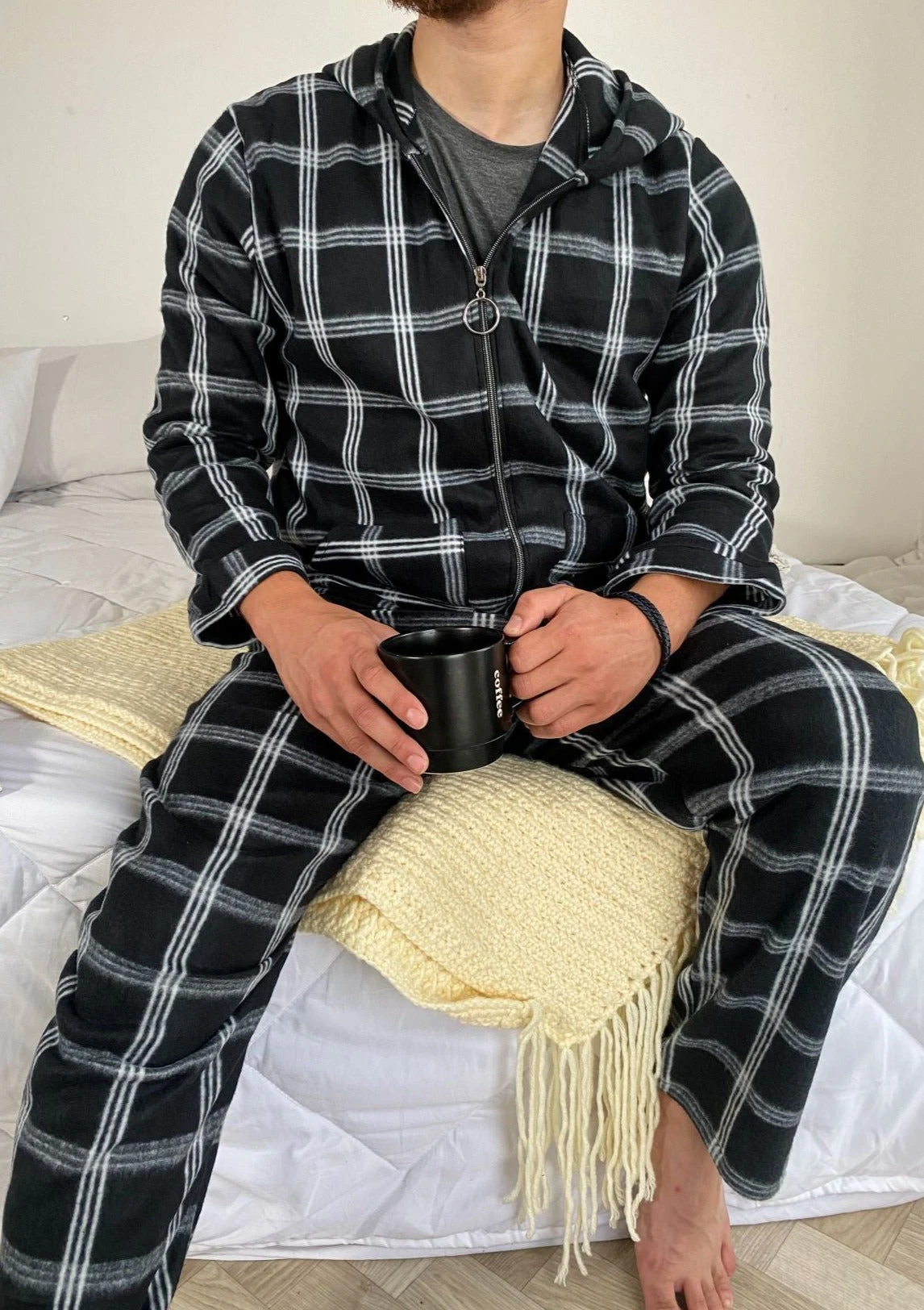 Pyjama Homme Black à Carreaux ORLANDO 1 Pyjama Homme Black à Carreaux ORLANDO