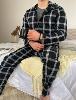 Pyjama Homme Black à Carreaux ORLANDO 14 Pyjama Homme Black à Carreaux ORLANDO -Doress IMG 6021 1