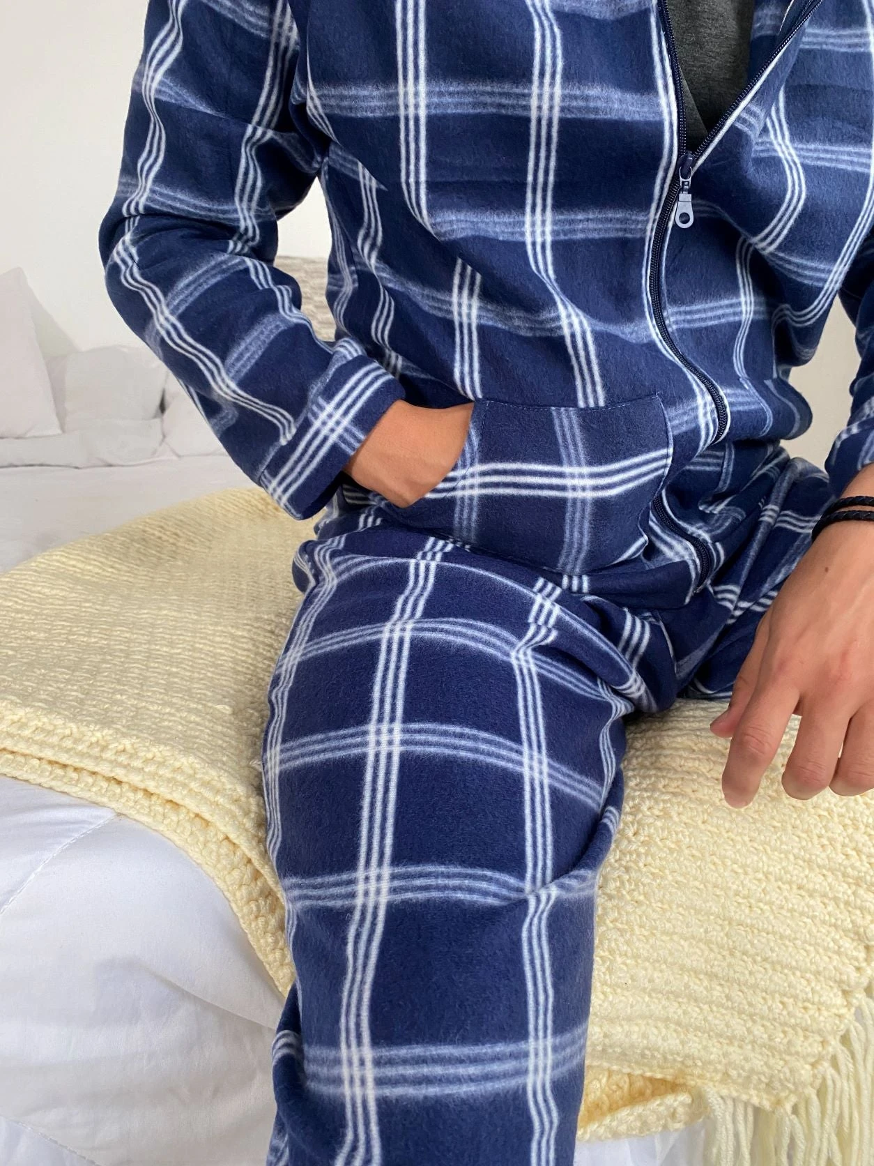 Pyjama Homme Bleu à Carreaux ORLANDO 5 Pyjama Homme Bleu à Carreaux ORLANDO – Image 5