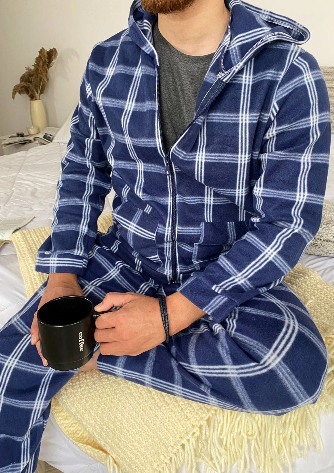 Pyjama Homme Bleu à Carreaux ORLANDO 1 Pyjama Homme Bleu à Carreaux ORLANDO