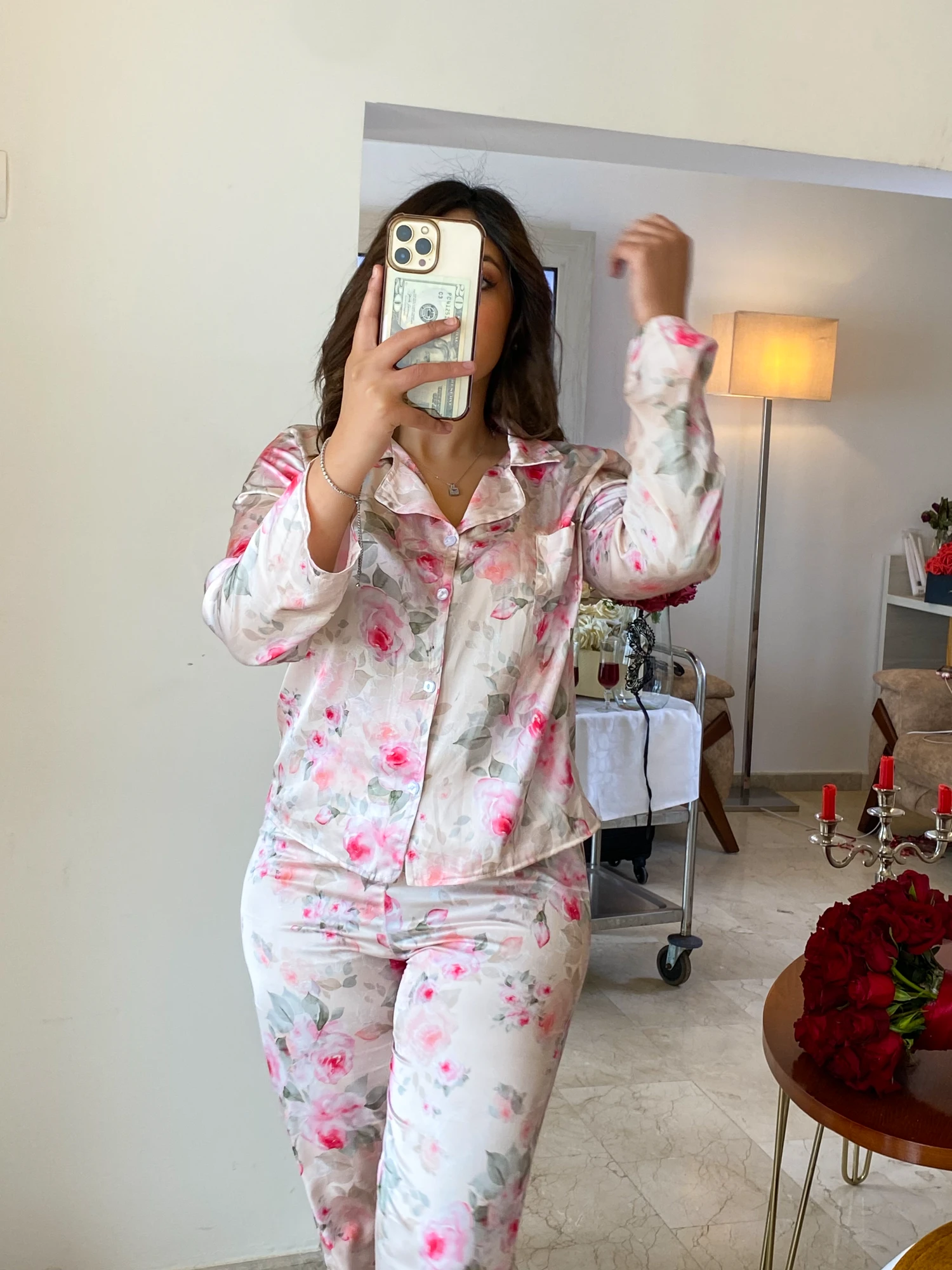 Pyjama En Soie Rose MIRAGE 2 Pyjama En Soie Rose MIRAGE – Image 2