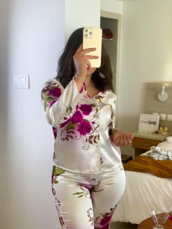 Pyjama Rose En Soie ANTONELLA -Doress IMG 6828 1