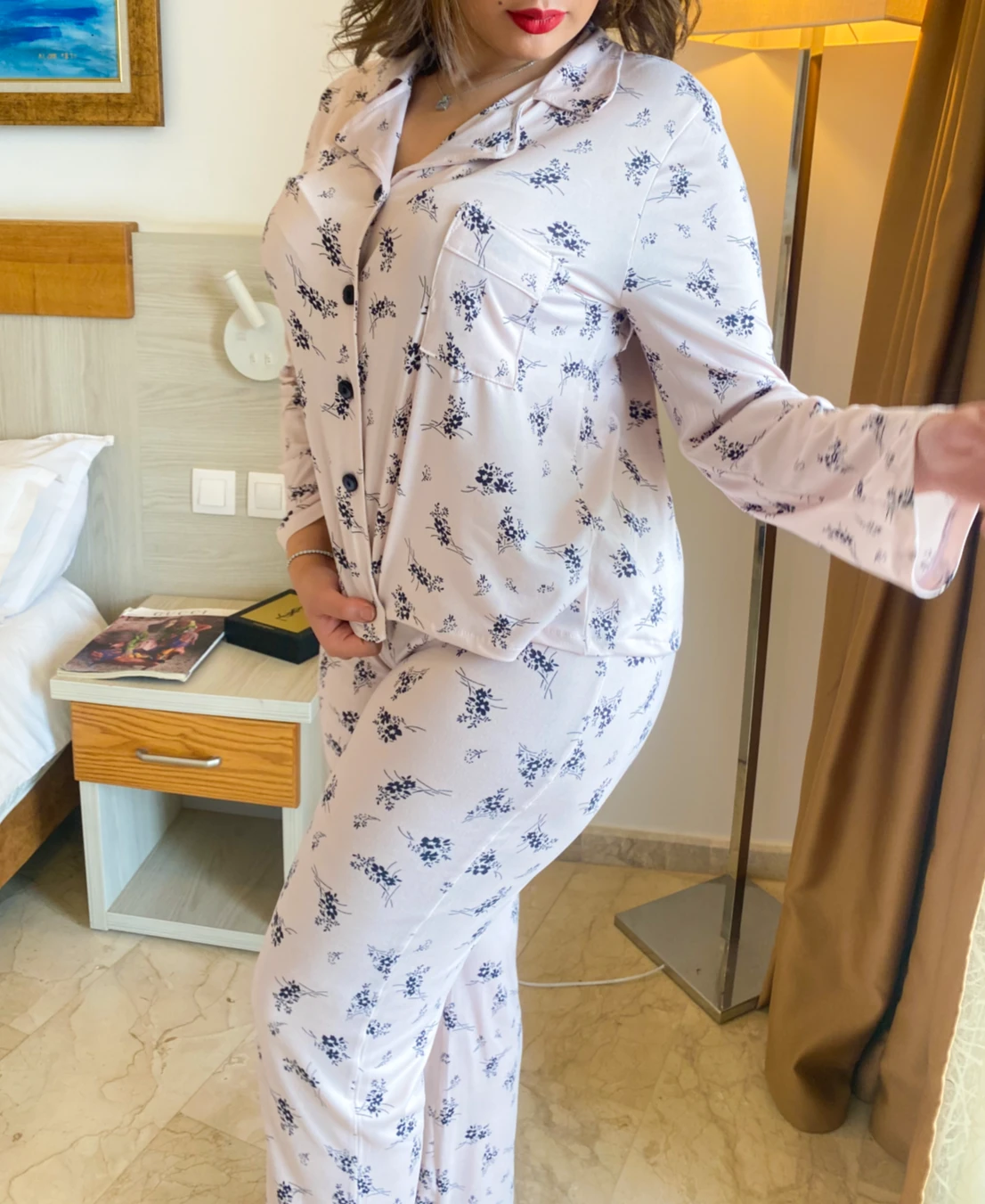 Pyjama Rose En Coton Imprimé BLOSSOM 2 Pyjama Rose En Coton Imprimé BLOSSOM – Image 2