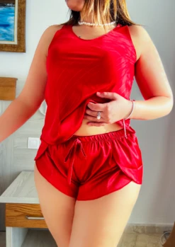 Ensemble Bustier Short Rouge CORINA