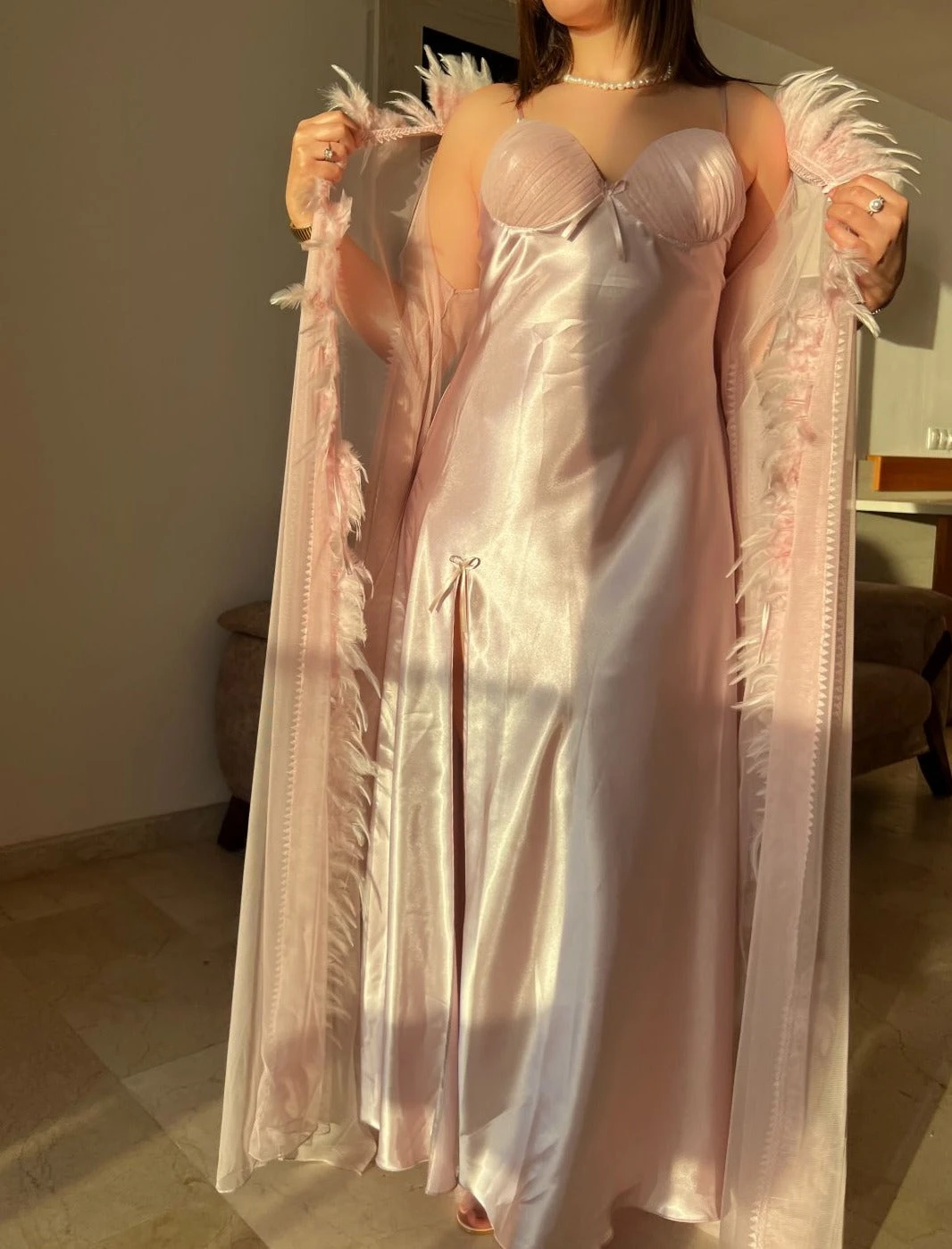 Déshabillé Nuisette Kimono Rose ORIENTAL BRIDE 5 Déshabillé Nuisette Kimono Rose ORIENTAL BRIDE – Image 5