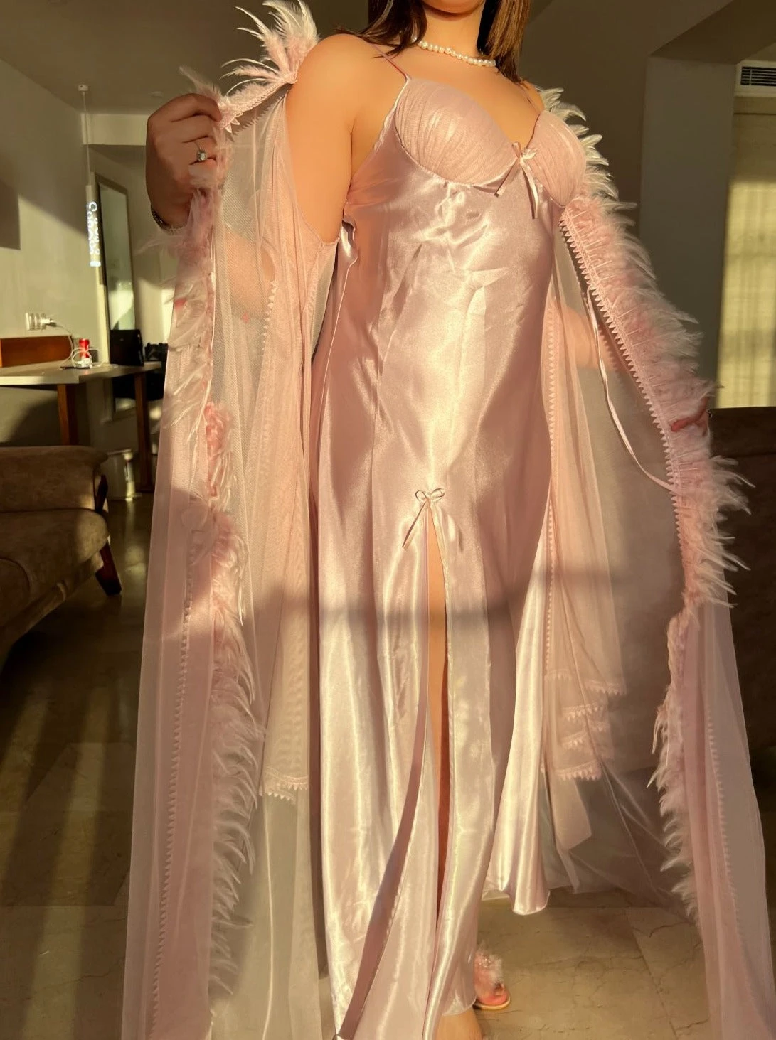 Déshabillé Nuisette Kimono Rose ORIENTAL BRIDE 6 Déshabillé Nuisette Kimono Rose ORIENTAL BRIDE – Image 6