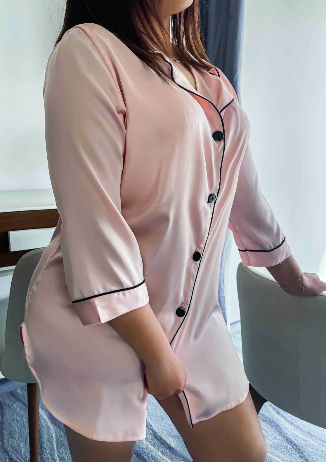 Chemise De Nuit Soyeuse SOFT TOUCH ROSE 1 Chemise De Nuit Soyeuse SOFT TOUCH ROSE