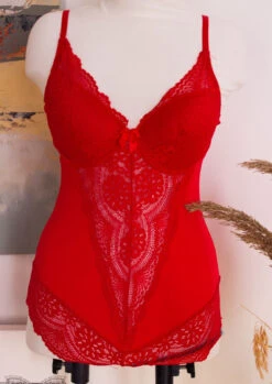 Body Rembourré Rouge En Dentelle CRUSH
